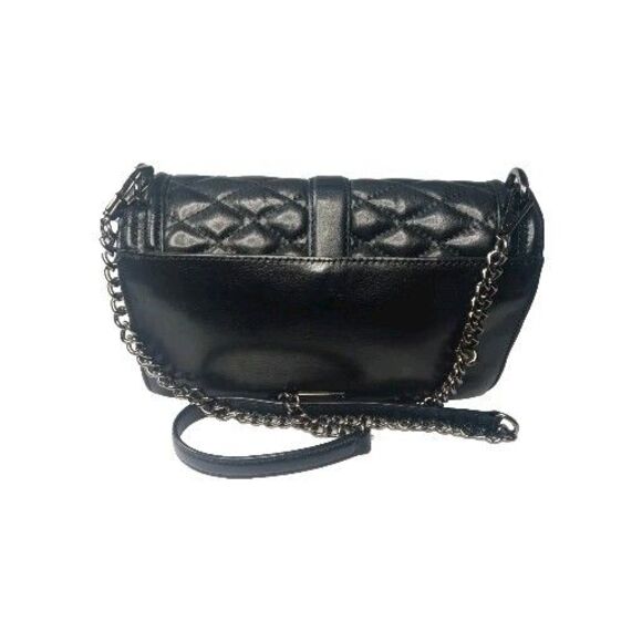Rebecca Minkoff Diamond Quilted Leather Crossbody Black Shoulder Bag Medium - Picture 3 of 9